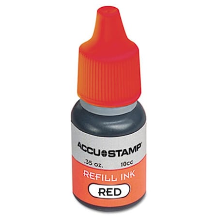 Consolidated Stamp ACCU-STAMP Gel Ink Refill- Red- 0.35 oz Bottle 90683